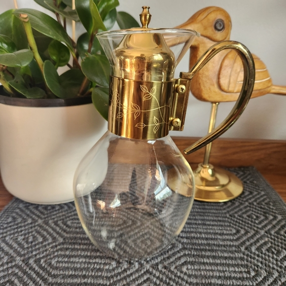 Vintage Gold Carafe with Lid - Picture 1 of 5